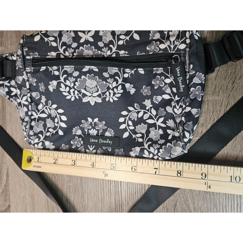 Vera Bradley Black White Floral Performance Twill Belt Bag Fanny Pack 1980